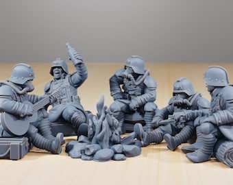 Grim Guard Comrades (5) - Station Forge - Grimdark Tabletop Corps Human Soldier