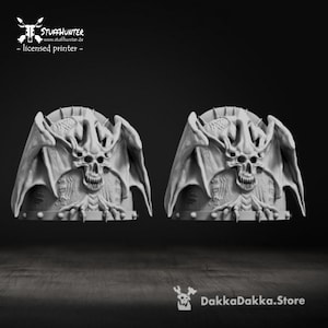 Shoulder Pads (10) - Winged Demon - DakkaDakka - Grimdark Tabletop Marine Bits