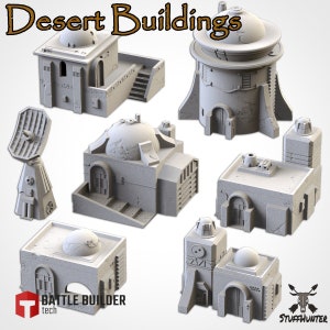 Tabletop Terrain Terrain Desert City Building e.g. Star Wars - selection unpainted