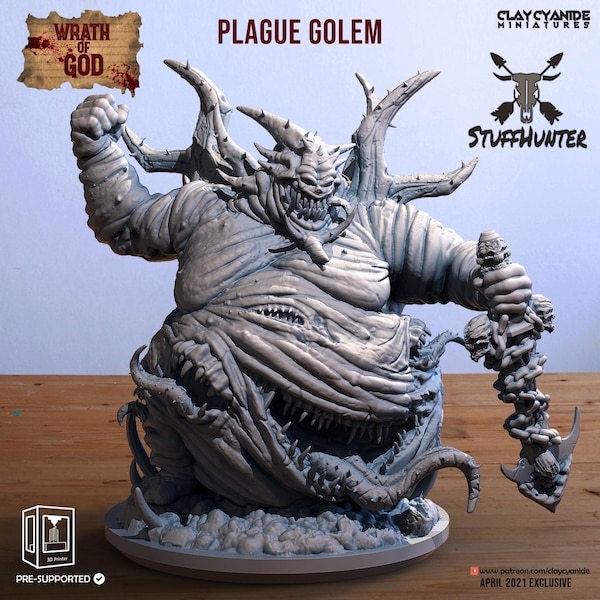 Wrath of God - Plague Golem - 28 32 mm Tabletop D&D Demon Chaos Nurgle