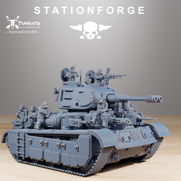 Grim Guard Heavy Battle Tank- Station Forge - Astra Militarum Grimdark Tabletop Corps