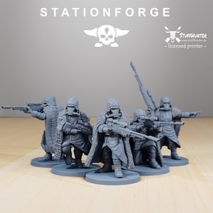 Grim Guard Snipers (5) - Station Forge - Astra Militarum Grimdark Tabletop Corps