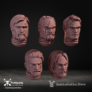Legendary Hero Heads - DakkaDakka - Grimdark Tabletop Human Male Scar Bits