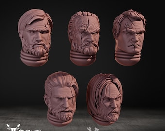 Legendary Hero Heads - DakkaDakka - Grimdark Tabletop Human Male Scar Bits