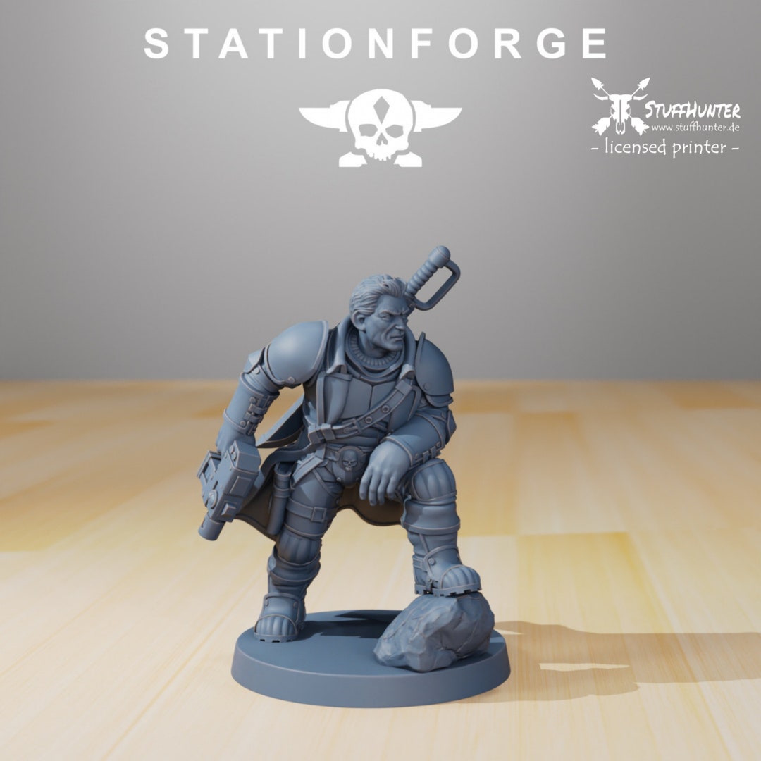 Grim Guard Colonel Mikhail Station Human Soldier Tabletop Wargaming Corps Etsy