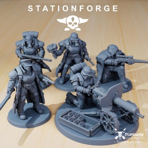 Grim Guard Delta Squad (5) - Station Forge - Soldiers Grimdark Tabletop Corps