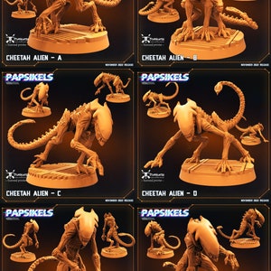 Cheetah Aliens - Papsikels - Alien vs Predator Wargaming Tabletop Sci-Fi 28-32 mm Grimdark