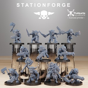 Orkaz Gobos Infantry Set (11) - Station Forge - Scifi Orks Grimdark Goblins
