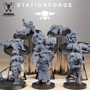 Scavenger Wounded (8) - Station Forge - Robot Mech Scifi Wargaming Grimdark