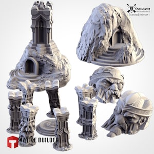 Tabletop Terrain Terrain - Dwarf Village Ruins - Buildings Ruins Dwarves Grimdark Tabletop AoS