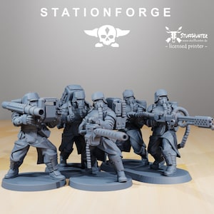 Grim Guard Armored Squad (5) - Station Forge - Astra Militarum Grimdark Tabletop Corps