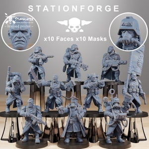 Grim Guard Combatants (10) - Station Forge - Human Scifi Soldiers Grimdark Tabletop Corps