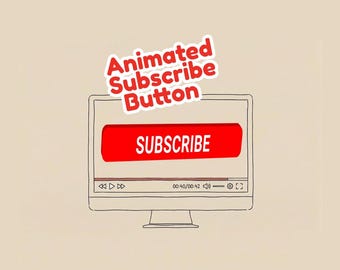 3D Subscribe Button, Animation for Youtube Channel, Boho Subscribe Reminder, Animated Overlay, YouTube Subscribe Button
