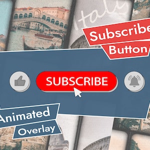 Youtube Subscribe Button, Animation for Youtube Channel, Subscribe Like Bell Reminder, Animated Overlay