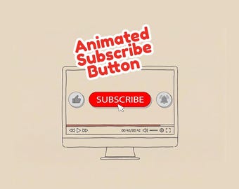 Youtube-prenumerationsknapp, animation för Youtube-kanal, prenumerera som Bell-påminnelse, animerad överlagring
