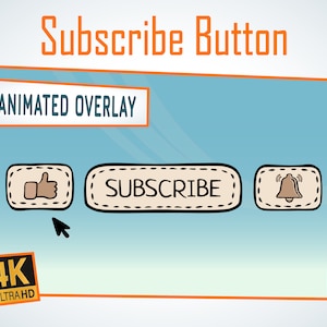 Youtube Subscribe Button, Animation for Youtube Channel, Subscribe Like Bell Reminder, Animated Overlay