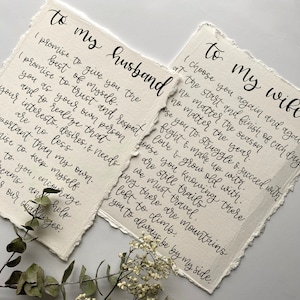 Custom Wedding Vows, Hand Lettered Wedding Vow Prints, Framed Vows, Wedding Calligraphy image 1