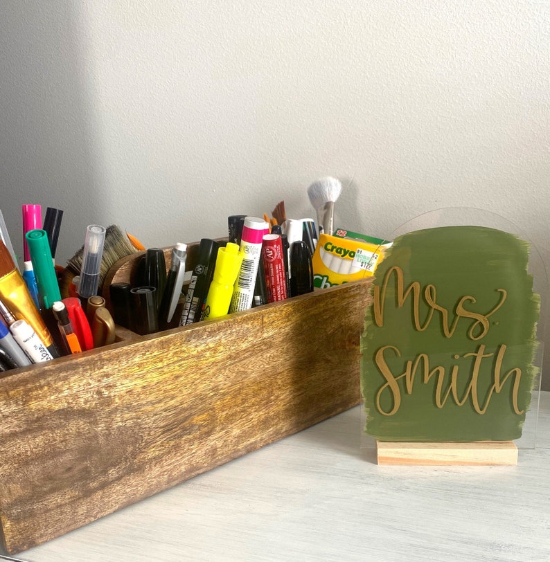 Teacher Gift, Custom Desk Name Plate, Teacher Desk Decor, Classroom Decor, Desk Accessory image 2