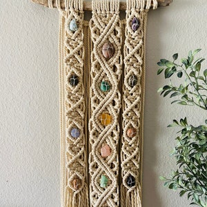 Macrame Wall Hanging with Gemstones