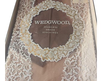 Vintage Wedgwood Stockings Womens M Brown Seamless Sheer Thigh High Lot 4