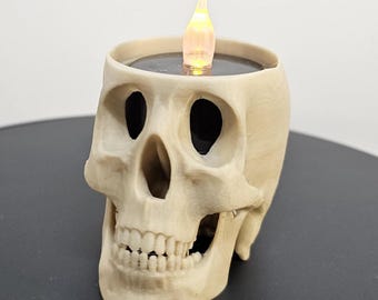 3D Gedruckter Schädel Teelichthalter - Halloween Decor