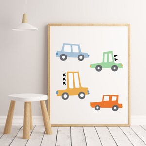 Urban Cars | Scandinavian Art Print | Kids Room | Play Room | Nursery Decor | Custom Name Sign | Kids Name Sign | Kid Art | Wall Decor