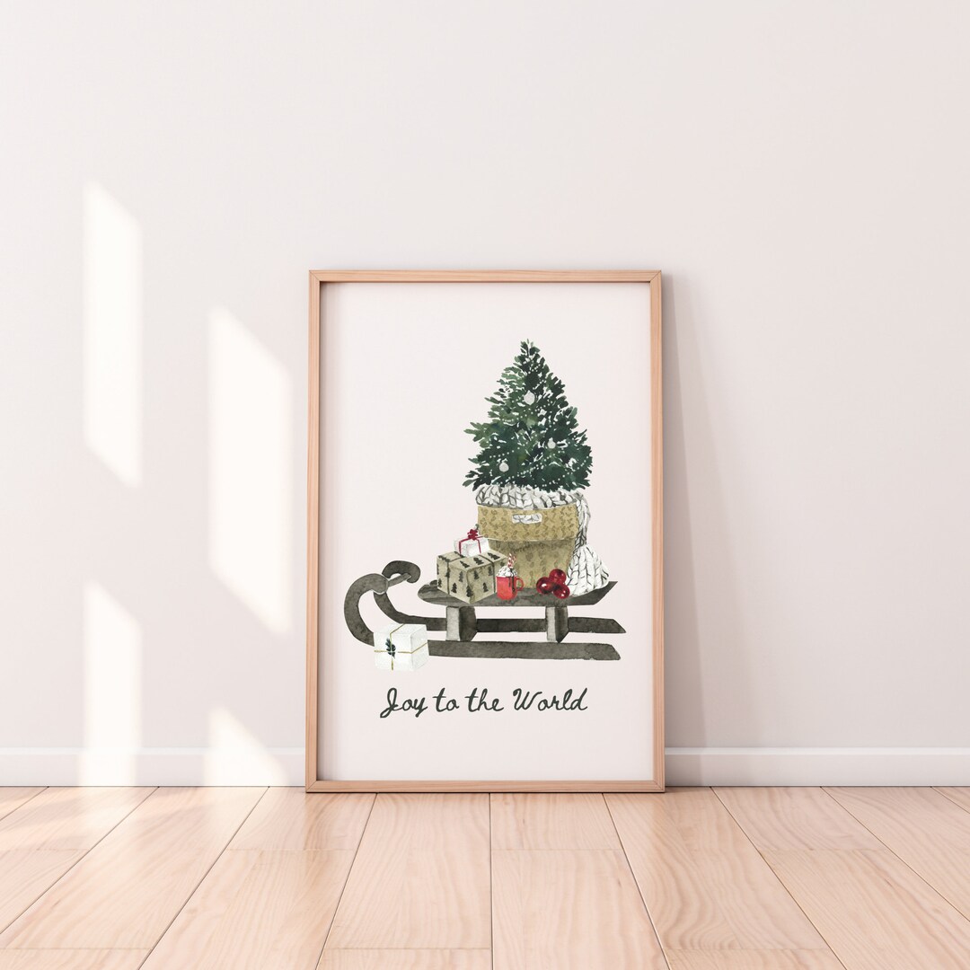Christmas Holiday Wall Art Scandinavian Art Print Christmas Crafts