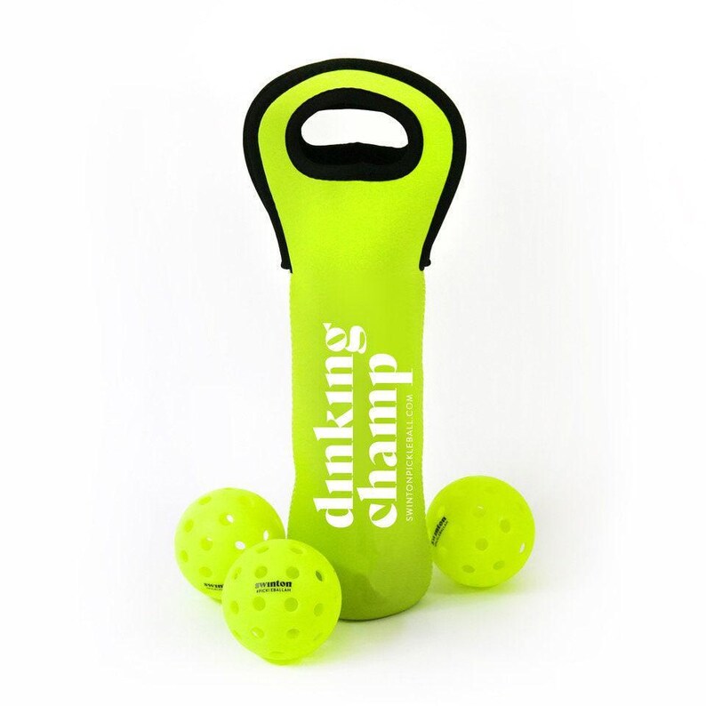 Dual Purpose Pickleball Bag Insulated Wine Holder Colorful Neoprene Design Sports Gift Set Includes Three Outdoor Balls Player Accessory Collection Perfect Birthday Present Unique Team Gift Court Sport Essential Portable Carrying Case