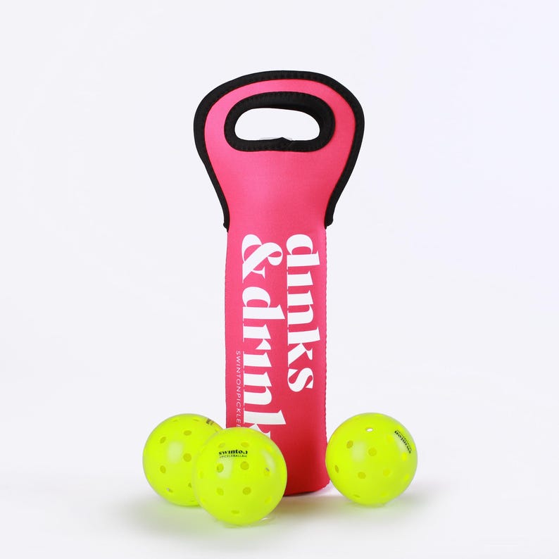Pickleball Gift Set Includes Pickleballs Outdoor Play Court Sport Bottle Holder Wine Bag Dual Purpose Accessory Unique Present Paddle Ball image 6
