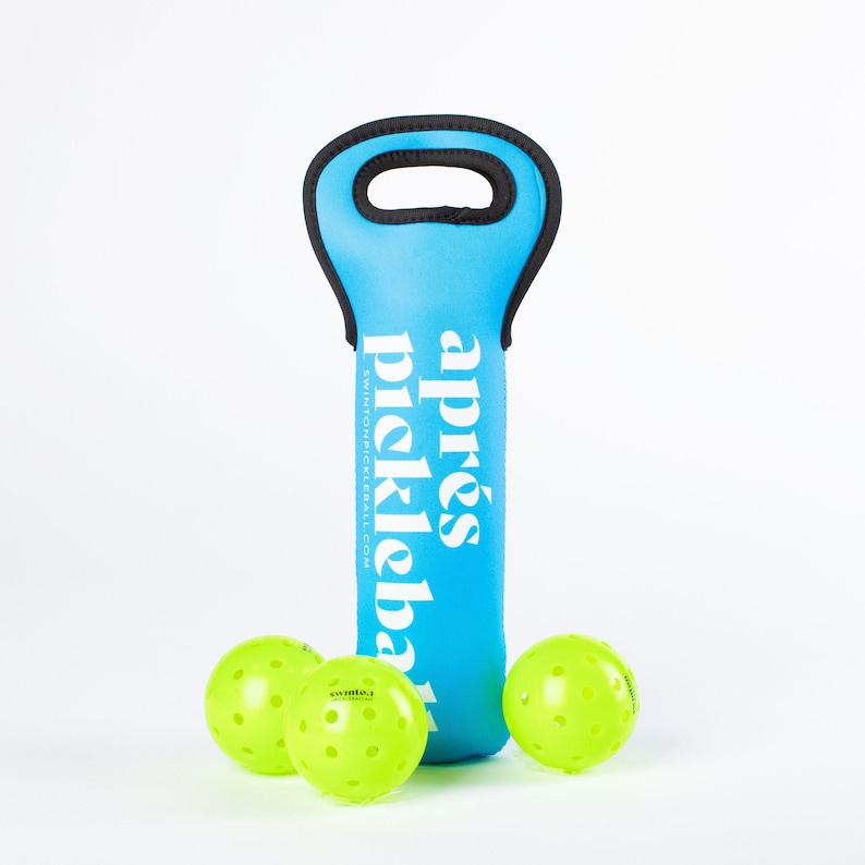 Colorful Pickleball Accessories Gift Set Neoprene Insulated Bag Dual Function Design Outdoor Ball Carrier Wine Bottle Holder Player Present Idea Perfect Court Sport Collection Team Gift Essential Portable Carrying Case Tournament Day
