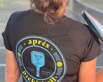 Black Apres Pickleball Women's Performance Tee Shirt