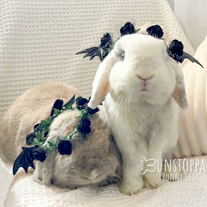 Black Bat Flower Crown for Bunnies / Small Pets/ Halloween