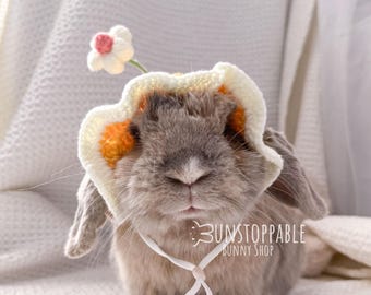 Crochet Hat with Flower for Bunnies / Small pets / Cats / Small Dogs