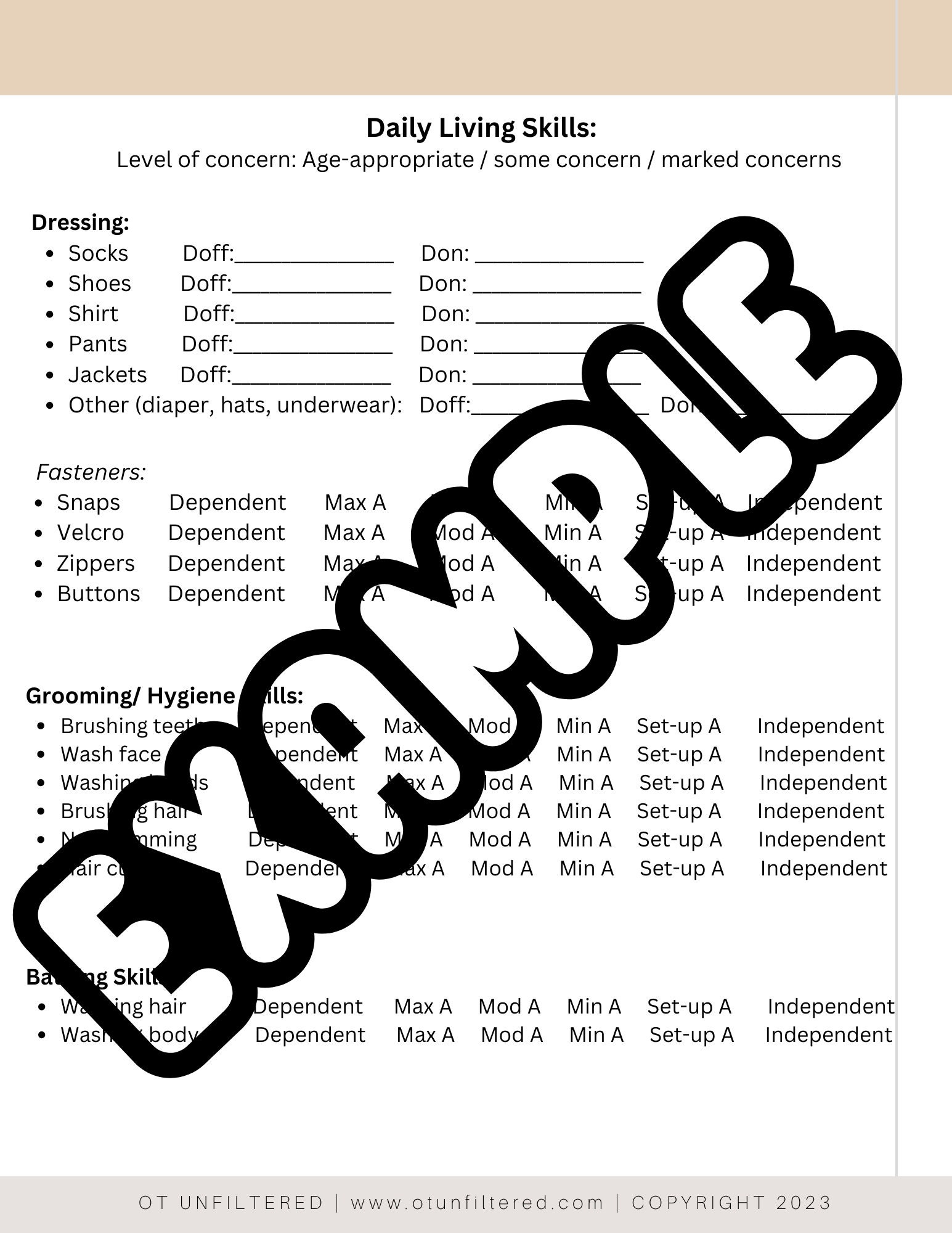 Pediatric OT Evaluation Template Outpatient Pediatric Occupational Therapist Etsy Pediatric OT Evaluation Template Outpatient Pediatric Occupational Therapist Etsy