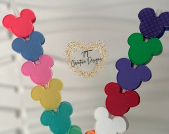 Mickey Mouse Head Straw Topper: 3D Printed Straw Charm