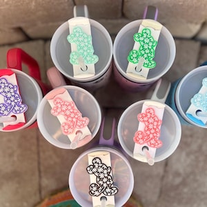 Flower flat Mickey Straw Toppers/Straw Buddy/Straw Charm. For 30/40oz Stanley’s cups.