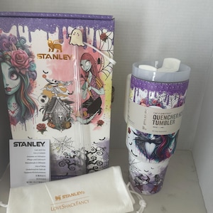 Glow in the Dark Jack & Sally Halloween cup. Stainless steel 40oz cup. image 10