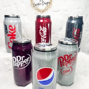 Drinks Coca Cola, Coke Zero, Diet Coke and  Dr Pepper 12oz tumbler, glitter  tumbler
