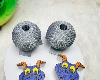 Epcot Ball & Figment Straw Topper: Stanley Cup Accessory