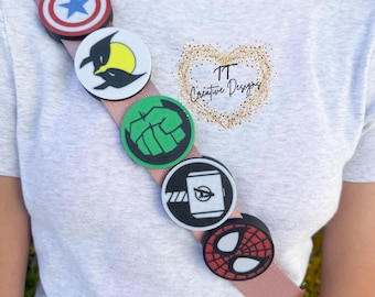 Super Heroes Belt and Bag Charm.