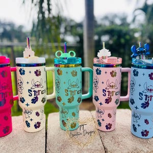 Beautiful Lilo and Stitch  Stainless Steel all around laser cup. 40oz