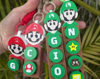 Fidget Clickers personalized Super Mario and Luigi. KEYCHAIN, Bag charms.