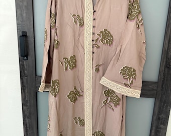 Floral printed  long cardigan inner not included abaya for summer days umrah hajj