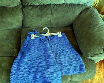 Handmade Crochet Shorts for Women | Blue Crochet Shorts Made to Order | Custom Color Summer Shorts | Boho Festival Shorts Handmade