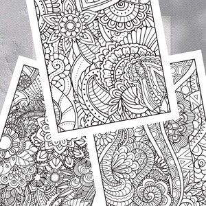 50+ Floral Coloring Pages — Instant Download — Printable Coloring Pages