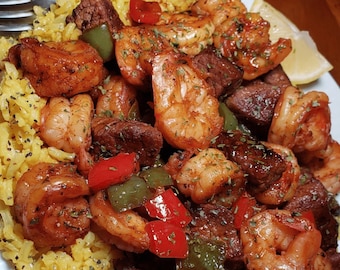 BEST RECIPE For Jerk Steak & Shrimp over Yellow Rice Download.