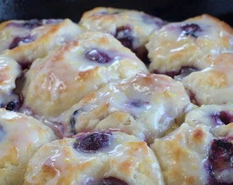 BEST RECIPE For Sweet Blueberry Biscuits with Lemon Glaze Download.