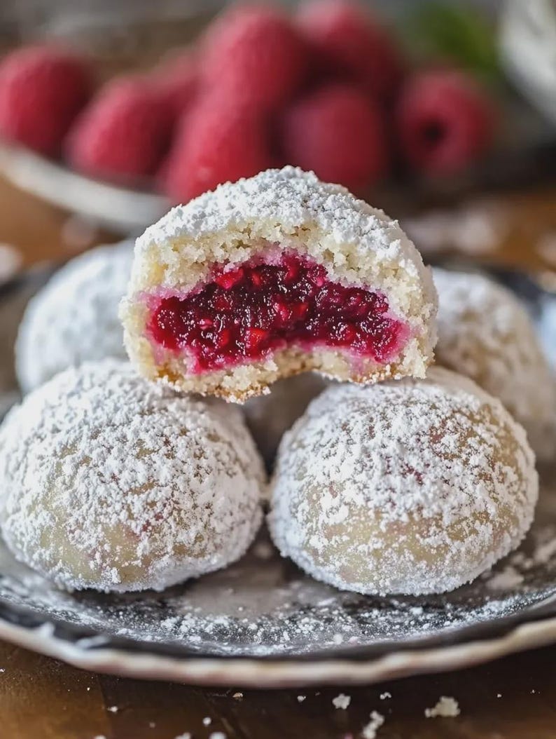 Red Raspberry Cookies BEST RECIPE for Raspberry Filled Almond Snow Cookies Download - Etsy