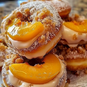 BESTE RECEPT voor klassieke Peach Cobbler Cheesecake Donuts downloaden.