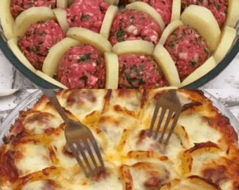 BEST RECIPE For Boil Potatoes And Slice Them. Arrange With Meatballs And Cheese And Bake For A Delicious French Treat Download.